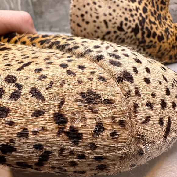 Matisse Ladies “Teddy” Cow Hide Leopard Print Ankle Boot, Zipper/Wedge Heel Sz 6 - Picture 14 of 16